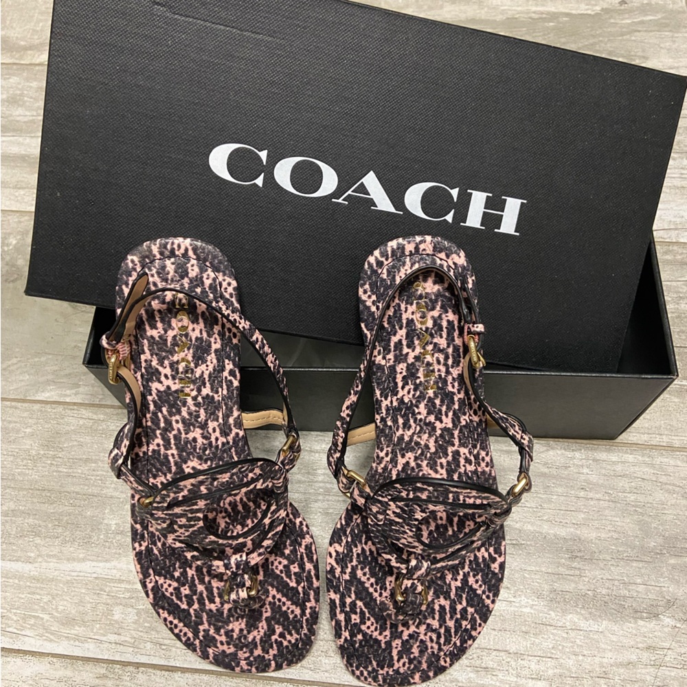 Coach Black and Pink Women's Sandals